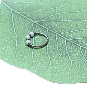 2/$18 Beaded hoop nose ring 20G